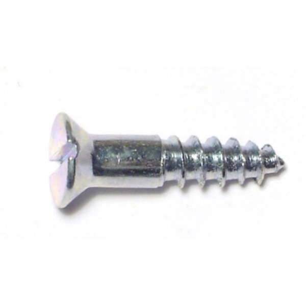Midwest Fastener Wood Screw, #8, 3/4 in, Zinc Plated Steel Flat Head Slotted Drive, 90 PK 61662 - main